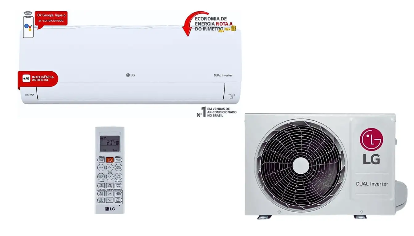 Ar Condicionado Split LG Dual Inverter Voice + AI 12000 BTU/h Quente/Frio