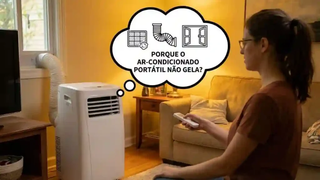 Porque o ar-condicionado portátil não gela?